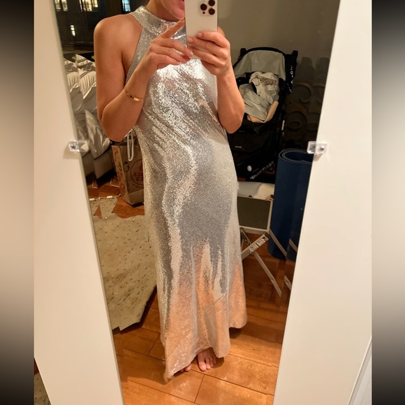 Galvan sequin halter neck gown - Picture 3 of 4